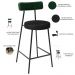 Kit 05 Banquetas Baixa Bar Cozinha Sala De Jantar Milão L02 Facto Verde Musgo Preto - Lyam Decor