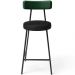 Kit 05 Banquetas Baixa Bar Cozinha Sala De Jantar Milão L02 Facto Verde Musgo Preto - Lyam Decor