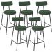 Kit 05 Banquetas Baixa Bar Cozinha Sala De Jantar Milão L02 Suede Verde Musgo - Lyam Decor
