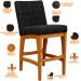 Kit 05 Banquetas Baixa Para Cozinha Bancada Bar Sala Jantar Fixa Mila L02 Linho Chumbo - Lyam Decor