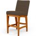 Kit 05 Banquetas Baixa Para Cozinha Bancada Bar Sala Jantar Fixa Mila L02 Suede Marrom - Lyam Decor
