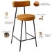 Kit 05 Banquetas Baixa Para Cozinha Sala De Jantar Bancada Milão L02 Couríssimo Whisky - Lyam Decor