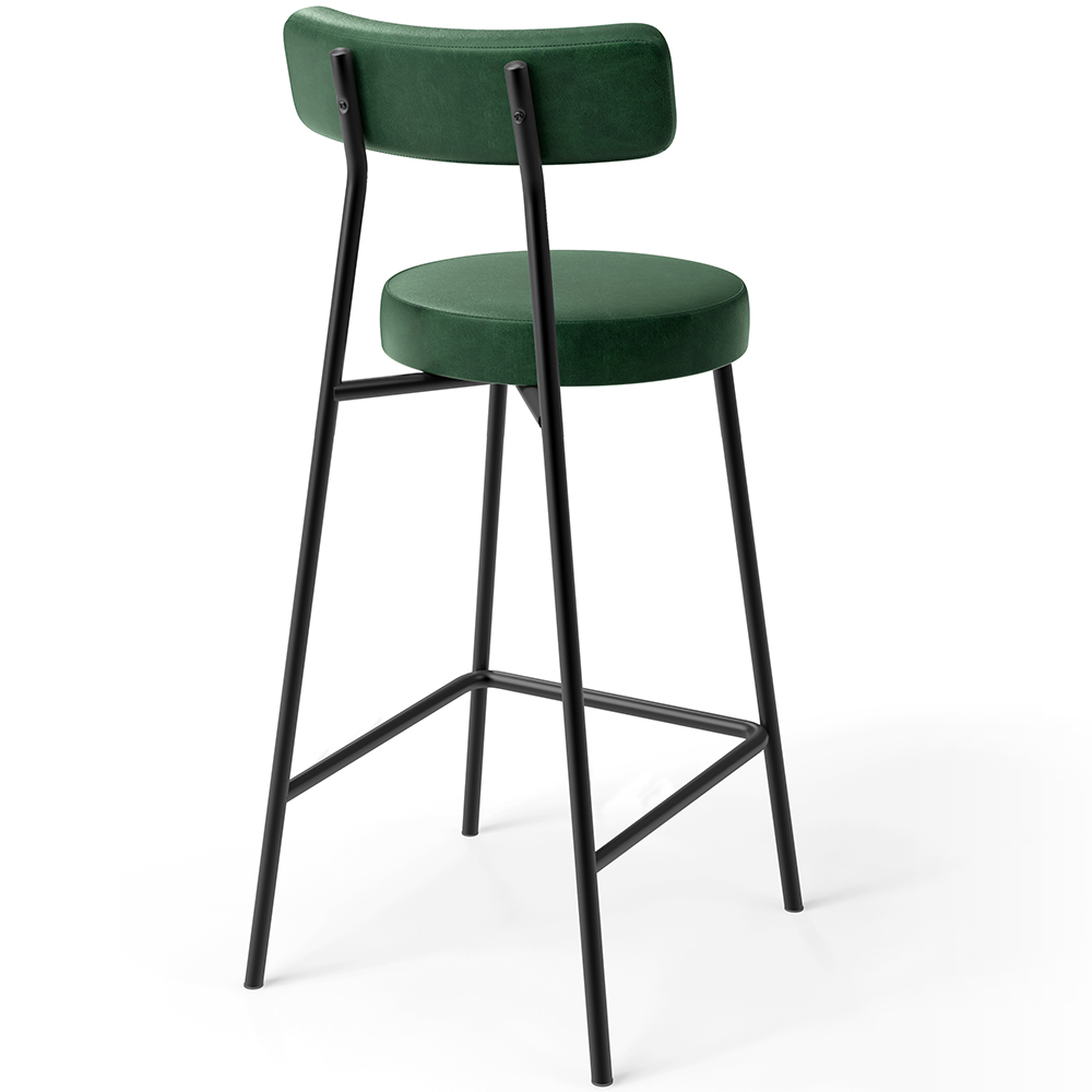 Kit 05 Banquetas Baixa Para Cozinha Sala De Jantar Bancada Milão L02 Facto Verde Musgo - Lyam Decor