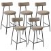 Kit 05 Banquetas Baixa Para Cozinha Sala De Jantar Bar Bancada Milão L02 Bouclê Bege - Lyam Decor