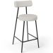 Kit 05 Banquetas Baixa Para Cozinha Sala De Jantar Bar Bancada Milão L02 Bouclê Cru - Lyam Decor