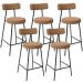 Kit 05 Banquetas Baixa Para Cozinha Sala De Jantar Bar Bancada Milão L02 Bouclê Mostarda - Lyam Decor