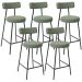 Kit 05 Banquetas Baixa Para Cozinha Sala De Jantar Bar Bancada Milão L02 Bouclê Oliva - Lyam Decor