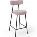 Kit 05 Banquetas Baixa Para Cozinha Sala De Jantar Bar Bancada Milão L02 Bouclê Rosê - Lyam Decor
