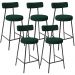 Kit 05 Banquetas Baixa Para Cozinha Sala De Jantar Bar Bancada Milão L02 Bouclê Verde - Lyam Decor