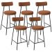 Kit 05 Banquetas Baixa Para Cozinha Sala De Jantar Bar Milão L02 Bouclê Terracota - Lyam Decor