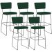 Kit 05 Banquetas Para Cozinha Sala De Jantar Base Em Aço Allana L02 Suede Verde Musgo - Lyam Decor