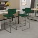 Kit 05 Banquetas Para Cozinha Sala De Jantar Base Em Aço Allana L02 Suede Verde Musgo - Lyam Decor