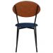 Kit 05 Cadeiras Estofada Para Sala de Jantar Azuri Preto C01 Linho Azul Courino Caramelo  - Lyam Decor