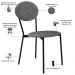 Kit 05 Cadeiras Estofada Para Sala de Jantar Azuri Preto C01 Linho Prata - Lyam Decor