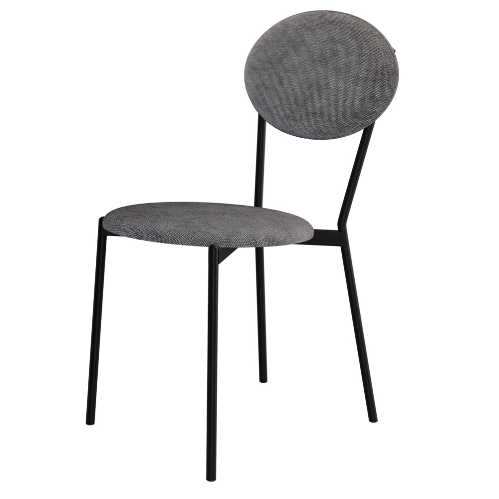 Kit 05 Cadeiras Estofada Para Sala de Jantar Azuri Preto C01 Linho Prata - Lyam Decor