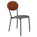 Kit 05 Cadeiras Estofada Para Sala de Jantar Azuri Preto C01 Linho Prata Courino Caramelo - Lyam Decor