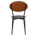 Kit 05 Cadeiras Estofada Para Sala de Jantar Azuri Preto C01 Linho Prata Courino Caramelo - Lyam Decor