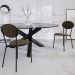 Kit 05 Cadeiras Estofada Para Sala de Jantar Azuri Preto C01 Veludo Marrom Sand - Lyam Decor