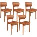 Kit 05 Cadeiras Para Sala de Jantar Cozinha Living Estofada Dara L02 Couríssimo Camel - Lyam Decor