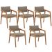 Kit 05 Cadeiras Para Sala de Jantar Estar Living Giorgia L02 Bouclê Bege - Lyam Decor