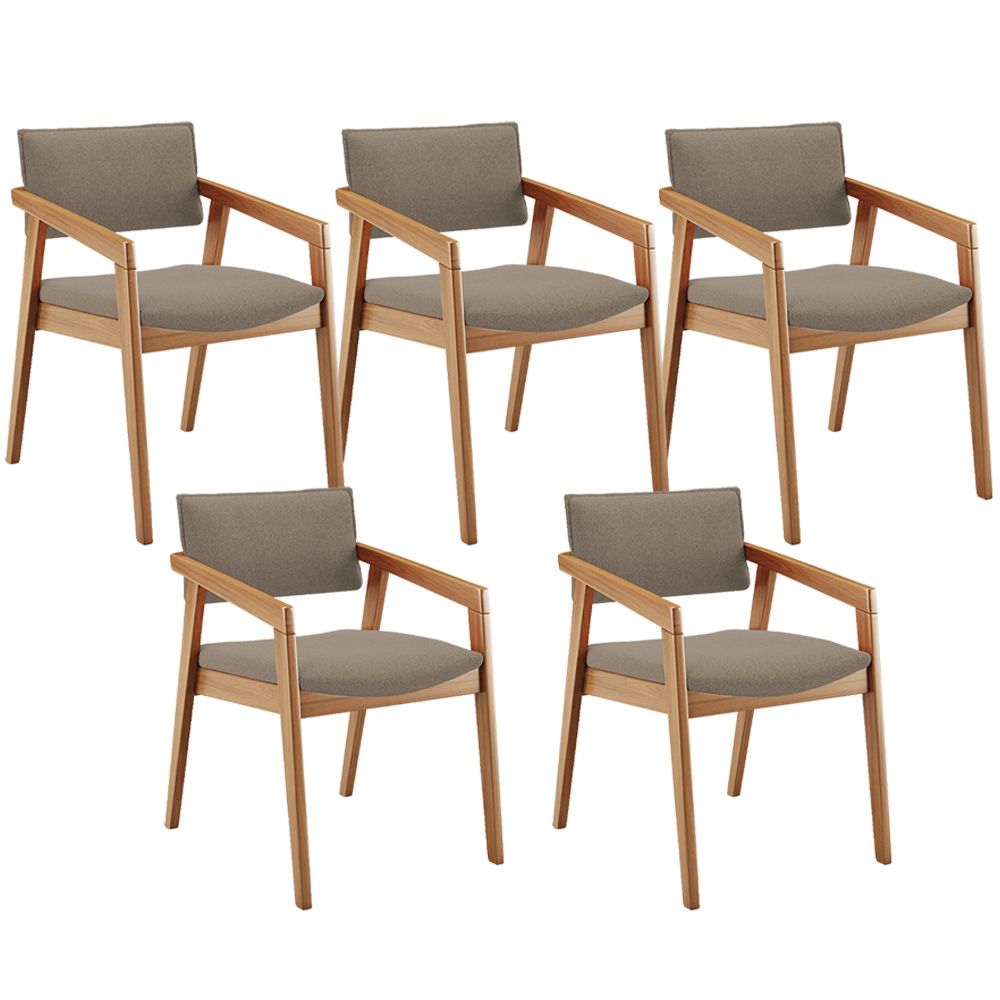 Kit 05 Cadeiras Para Sala de Jantar Estar Living Giorgia L02 Bouclê Bege - Lyam Decor