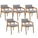 Kit 05 Cadeiras Para Sala de Jantar Estar Living Giorgia L02 Bouclê Cinza - Lyam Decor