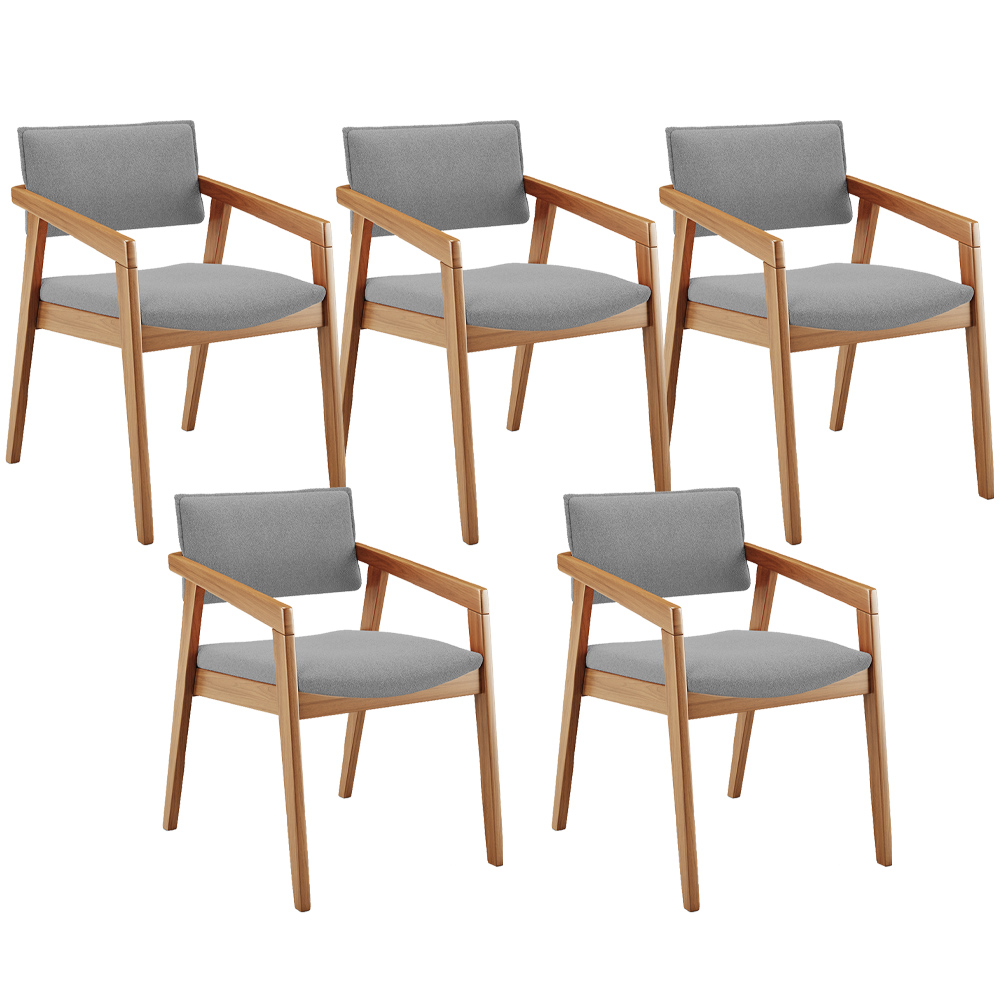 Kit 05 Cadeiras Para Sala de Jantar Estar Living Giorgia L02 Bouclê Cinza - Lyam Decor