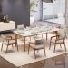 Kit 05 Cadeiras Para Sala de Jantar Estar Living Giorgia L02 Bouclê Creme - Lyam Decor