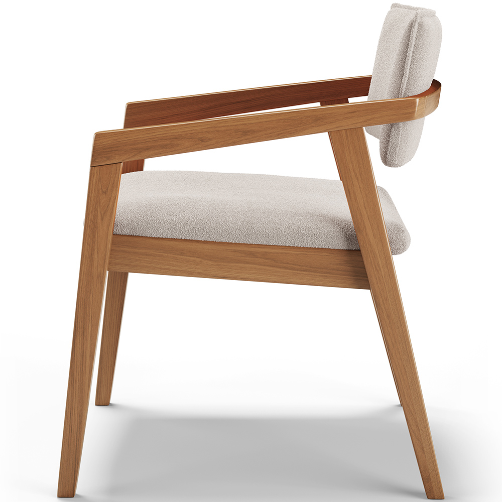 Kit 05 Cadeiras Para Sala de Jantar Estar Living Giorgia L02 Bouclê Creme - Lyam Decor