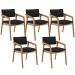 Kit 05 Cadeiras Para Sala de Jantar Estar Living Giorgia L02 Bouclê Preto - Lyam Decor