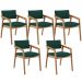 Kit 05 Cadeiras Para Sala de Jantar Estar Living Giorgia L02 Bouclê Verde - Lyam Decor