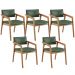 Kit 05 Cadeiras Para Sala de Jantar Estar Living Giorgia L02 Couríssimo Verde Musgo - Lyam Decor
