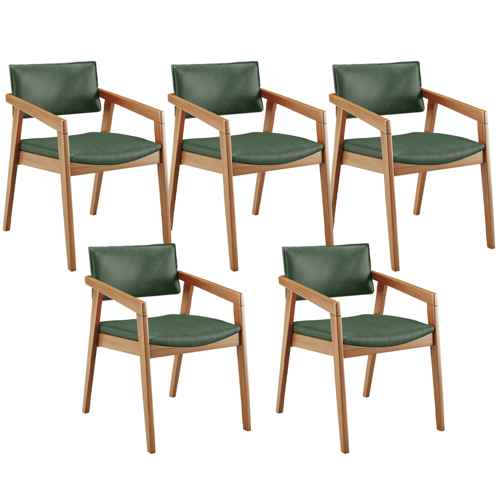 Kit 05 Cadeiras Para Sala de Jantar Estar Living Giorgia L02 Couríssimo Verde Musgo - Lyam Decor