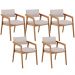 Kit 05 Cadeiras Para Sala de Jantar Estar Living Giorgia L02 Linho Bege - Lyam Decor