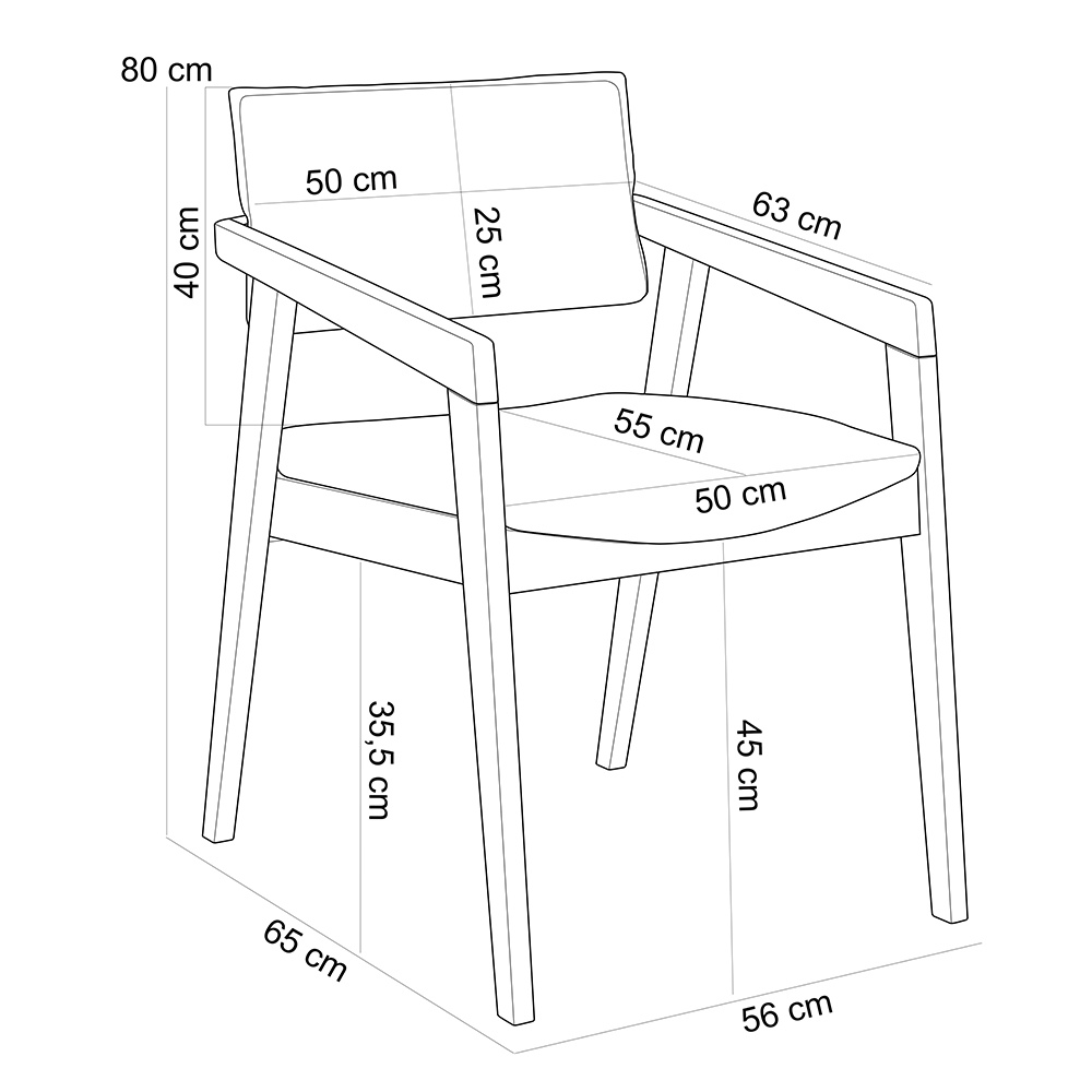 Kit 05 Cadeiras Para Sala de Jantar Estar Living Giorgia L02 Linho Bege - Lyam Decor
