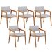 Kit 05 Cadeiras Para Sala de Jantar Estar Living Giorgia L02 Linho Cinza - Lyam Decor