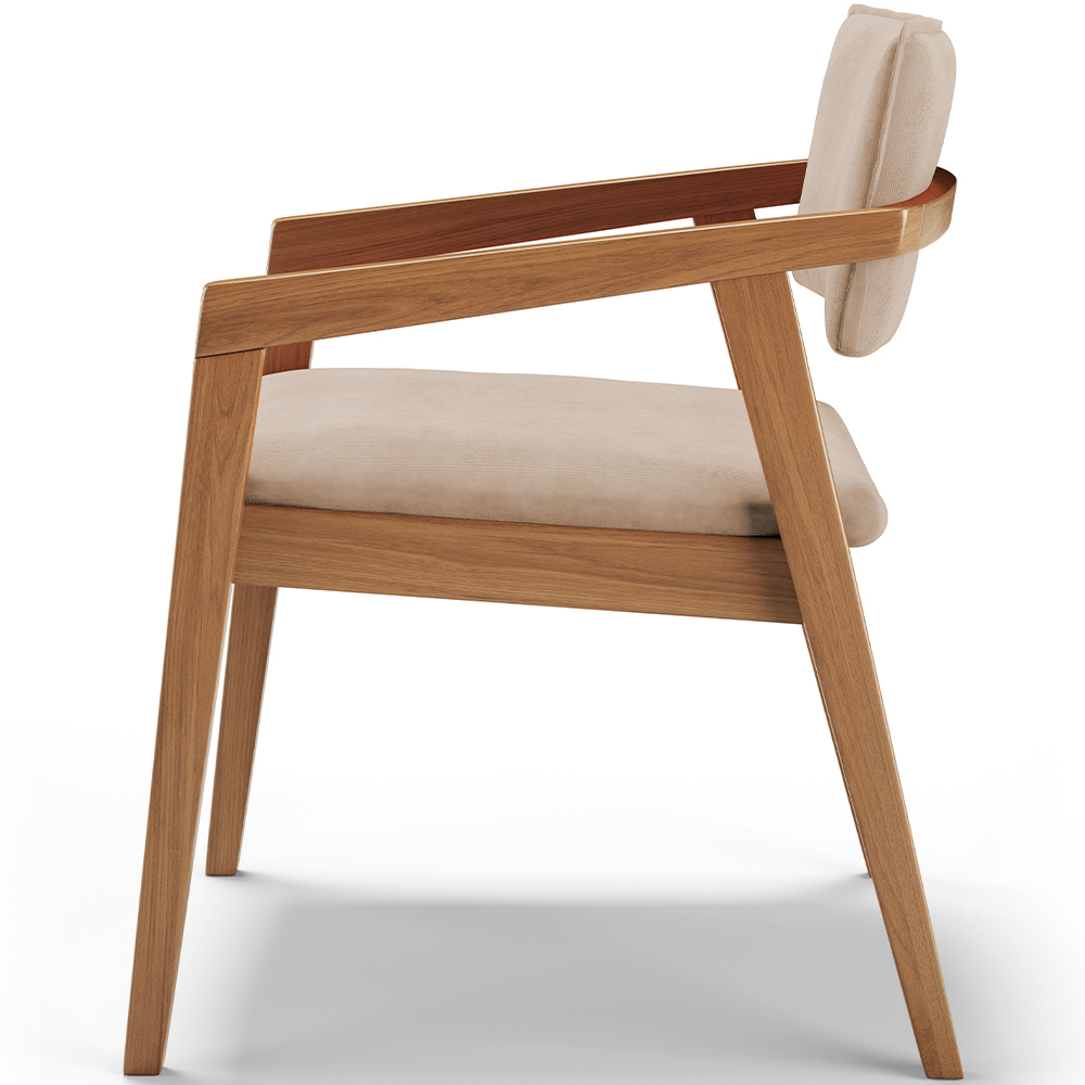 Kit 05 Cadeiras Para Sala de Jantar Estar Living Giorgia L02 Suede Bege - Lyam Decor