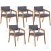 Kit 05 Cadeiras Para Sala de Jantar Estar Living Giorgia L02 Suede Cinza - Lyam Decor