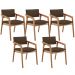Kit 05 Cadeiras Para Sala de Jantar Estar Living Giorgia L02 Suede Marrom - Lyam Decor