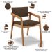 Kit 05 Cadeiras Para Sala de Jantar Estar Living Giorgia L02 Suede Marrom - Lyam Decor