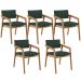 Kit 05 Cadeiras Para Sala de Jantar Estar Living Giorgia L02 Suede Verde Musgo - Lyam Decor