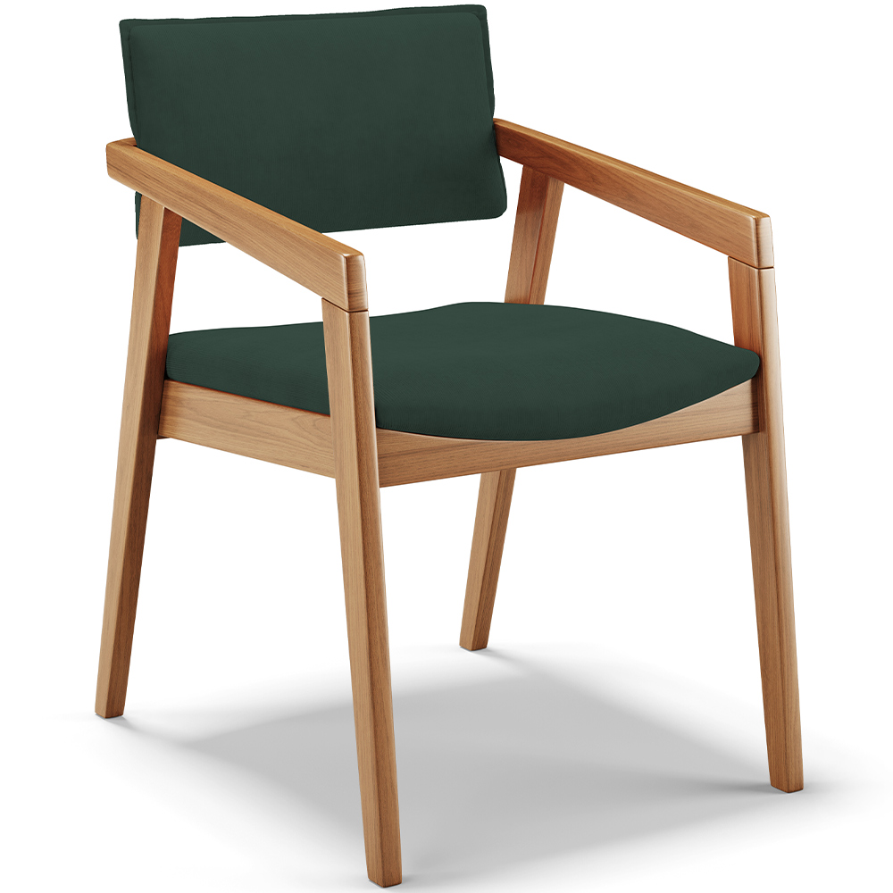 Kit 05 Cadeiras Para Sala de Jantar Estar Living Giorgia L02 Suede Verde Musgo - Lyam Decor