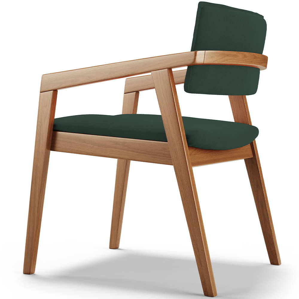 Kit 05 Cadeiras Para Sala de Jantar Estar Living Giorgia L02 Suede Verde Musgo - Lyam Decor