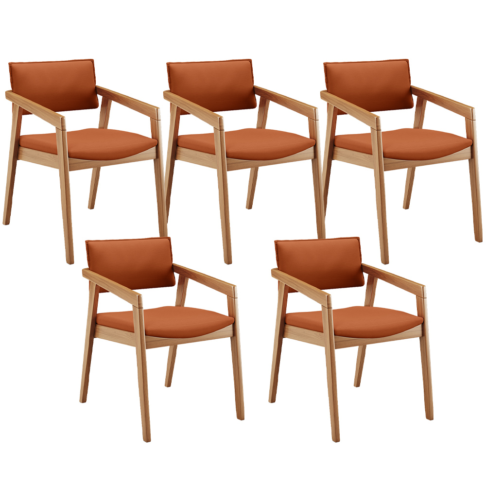 Kit 05 Cadeiras Para Sala de Jantar Estar Living Giorgia L02 Tecido Terracota - Lyam Decor