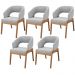 Kit 05 Cadeiras de Jantar e Estar Living Estofada Lince L02 Bouclê Cinza - Lyam Decor