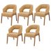 Kit 05 Cadeiras de Jantar e Estar Living Estofada Lince L02 Bouclê Mostarda - Lyam Decor