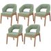 Kit 05 Cadeiras de Jantar e Estar Living Estofada Lince L02 Bouclê Oliva - Lyam Decor