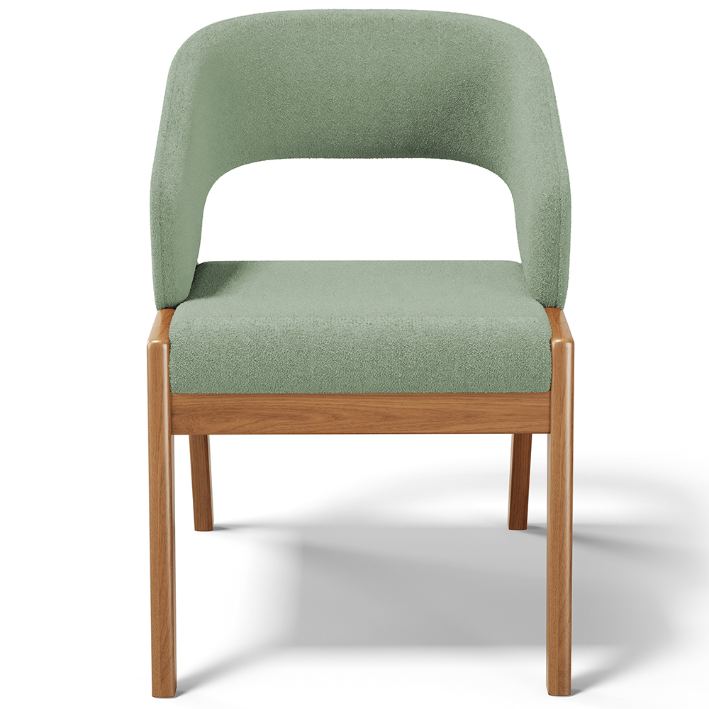 Kit 05 Cadeiras de Jantar e Estar Living Estofada Lince L02 Bouclê Oliva - Lyam Decor