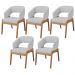 Kit 05 Cadeiras de Jantar e Estar Living Estofada Lince L02 Linho Cinza - Lyam Decor