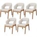 Kit 05 Cadeiras de Jantar e Estar Living Estofada Lince L02 Linho Cru - Lyam Decor